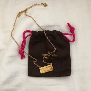 Kate Spade MRANDMRS necklace gold color